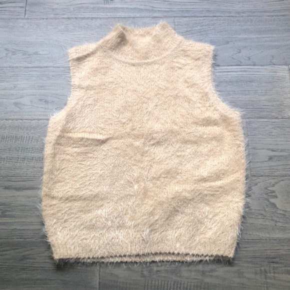 Miss Selfridge Tops - ASOS Miss Selfridge | Cream fuzzy sleeveless top